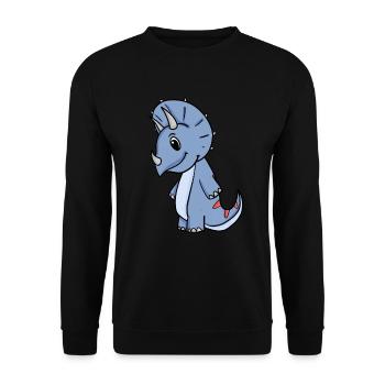 Dino Motiv - Unisex Pullover - Schwarz - Vorne - Alina (178cm) & Michal (187cm)