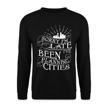Planning cities - Unisex Sweatshirt - black - Front - Alina (178cm) & Michal (187cm)
