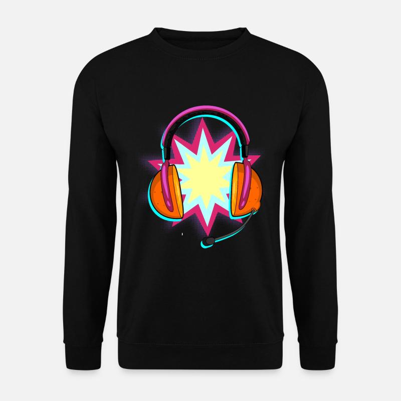 Kopfhörer Pop Art - Unisex Pullover - Schwarz