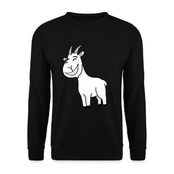 Ziegenbock Bock - Unisex Pullover - Schwarz - Vorne - Alina (178cm) & Michal (187cm)