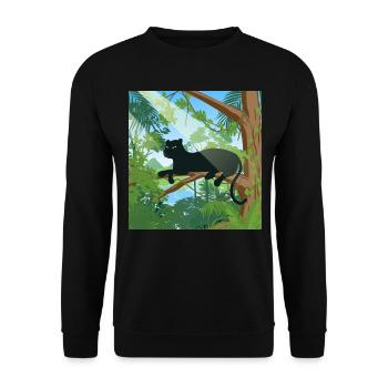 Dschungel - Unisex Pullover - Schwarz - Vorne - Alina (178cm) & Michal (187cm)
