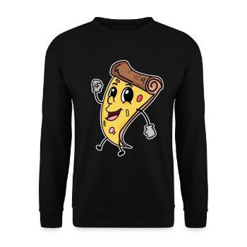 Pizza - Unisex Sweatshirt - black - Front - Alina (178cm) & Michal (187cm)
