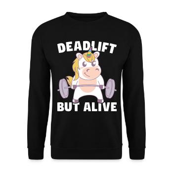 Gym Leg Day Weightlifting Glutes, Deadlift - Unisex Sweatshirt - black - Front - Alina (178cm) & Michal (187cm)