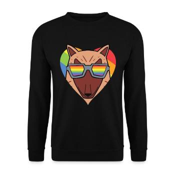 Chien LGBT Arc-en-ciel - Sweat-shirt Unisexe - noir - Devant - Alina (178cm) & Michal (187cm)