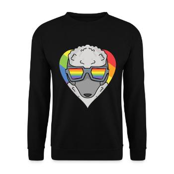 LGBT Dog Poodle Rainbow - Unisex Sweatshirt - black - Front - Alina (178cm) & Michal (187cm)