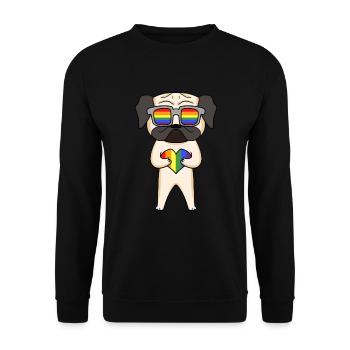 Chien LGBT Carlin Arc-en-ciel - Sweat-shirt Unisexe - noir - Devant - Alina (178cm) & Michal (187cm)