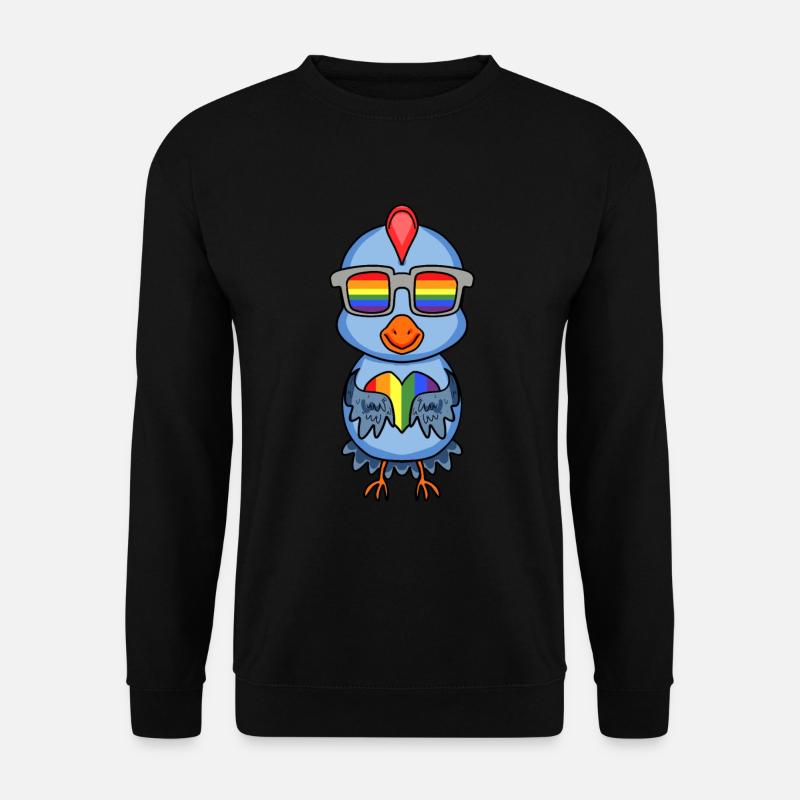 LGBT Tier Huhn Regenbogen - Unisex Pullover - Schwarz