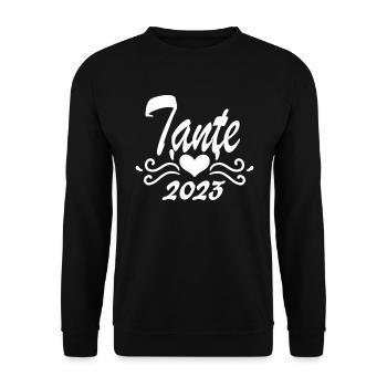 Tante 2023 - Werdende Tante - Tante werden - Unisex Pullover - Schwarz - Vorne - Alina (178cm) & Michal (187cm)