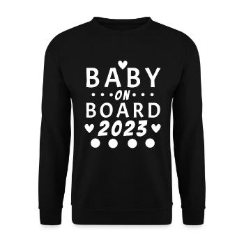 Bébé à bord grossesse enceinte 2023 - Sweat-shirt Unisexe - noir - Devant - Alina (178cm) & Michal (187cm)