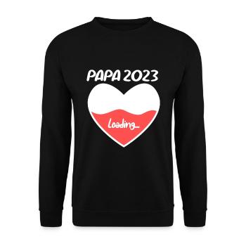 Papa 2023 - Vater 2023 loading - Unisex Pullover - Schwarz - Vorne - Alina (178cm) & Michal (187cm)