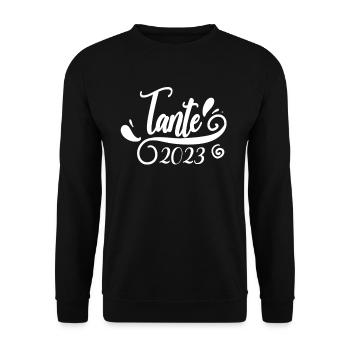 Tante 2023 - Werdende Tante - Tante werden - Unisex Pullover - Schwarz - Vorne - Alina (178cm) & Michal (187cm)