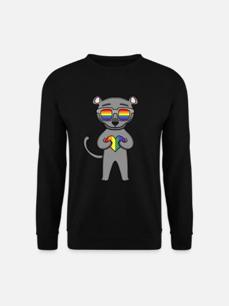 LGBT Animal Panther Rainbow - Unisex Sweatshirt - black