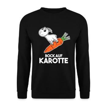 Karotte Ziege Ziegenbock - Unisex Pullover - Schwarz - Vorne - Alina (178cm) & Michal (187cm)