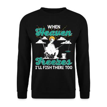 Fun fishing is looking for - Unisex Sweatshirt - black - Front - Alina (178cm) & Michal (187cm)
