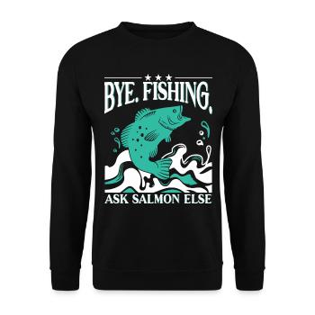 Lachs Fischen - Unisex Pullover - Schwarz - Vorne - Alina (178cm) & Michal (187cm)