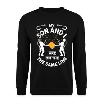 Fischerei Sohn - Unisex Pullover - Schwarz - Vorne - Alina (178cm) & Michal (187cm)