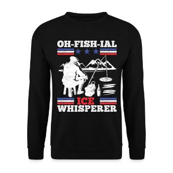 Ofishial Ice Anglers - Unisex Sweatshirt - black - Front - Alina (178cm) & Michal (187cm)