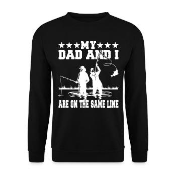 Vater Sohn Leine - Unisex Pullover - Schwarz - Vorne - Alina (178cm) & Michal (187cm)