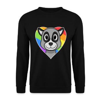 LGBT Animal Lemur Rainbow Heart - Sweat-shirt Unisexe - noir - Devant - Alina (178cm) & Michal (187cm)