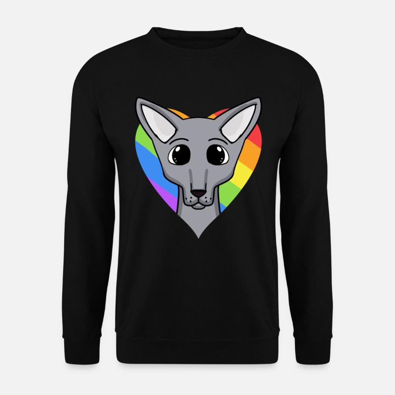 LGBT Cat Sphynx Rainbow - Unisex Sweatshirt - black