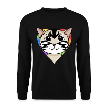 LGBT Cat American Shorthair Arc-en-ciel - Sweat-shirt Unisexe - noir - Devant - Alina (178cm) & Michal (187cm)