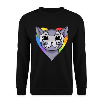 CHAT LGBT British Shorthair Rainbow - Sweat-shirt Unisexe - noir - Devant - Alina (178cm) & Michal (187cm)