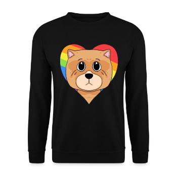 Chow Chow Dog Dog - Unisex Sweatshirt - black - Front - Alina (178cm) & Michal (187cm)