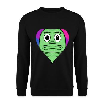 Bisexuell Krokodil Geschenk - Unisex Pullover - Schwarz - Vorne - Alina (178cm) & Michal (187cm)