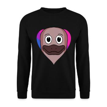 Bisexuell Schnabeltier Geschenk - Unisex Pullover - Schwarz - Vorne - Alina (178cm) & Michal (187cm)