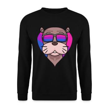 Cadeau bisexuel d’lion de mer - Sweat-shirt Unisexe - noir - Devant - Alina (178cm) & Michal (187cm)