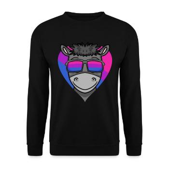 Bisexuell Esel Geschenk - Unisex Pullover - Schwarz - Vorne - Alina (178cm) & Michal (187cm)
