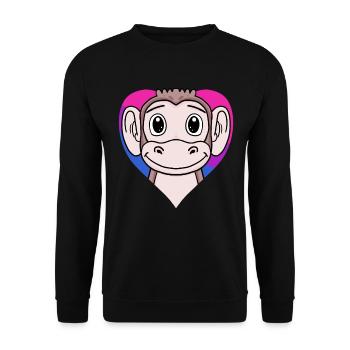 Bisexuell Affe Geschenk - Unisex Pullover - Schwarz - Vorne - Alina (178cm) & Michal (187cm)