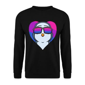Bisexuell Pinguin Geschenk - Unisex Pullover - Schwarz - Vorne - Alina (178cm) & Michal (187cm)