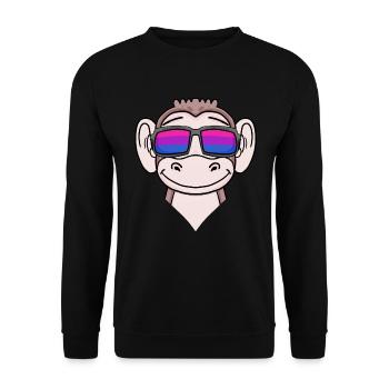 Bisexuell Affe Geschenk - Unisex Pullover - Schwarz - Vorne - Alina (178cm) & Michal (187cm)