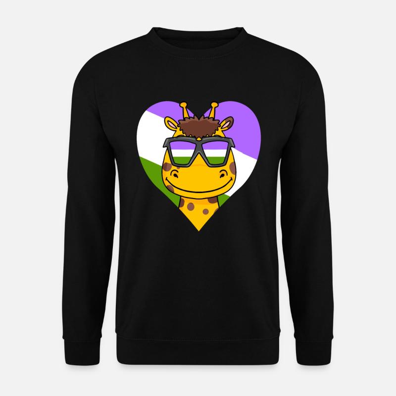 Genderqueer Giraffe - Unisex Pullover - Schwarz