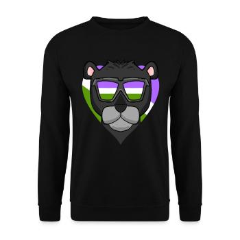 Panthère noire Genderqueer - Sweat-shirt Unisexe - noir - Devant - Alina (178cm) & Michal (187cm)