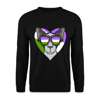 Genderqueer Lgbt Cat Oriental Shorthair - Unisex Sweatshirt - black - Front - Alina (178cm) & Michal (187cm)
