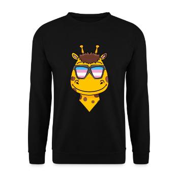 Transgender Transsexual Giraffe Gift - Unisex Sweatshirt - black - Front - Alina (178cm) & Michal (187cm)