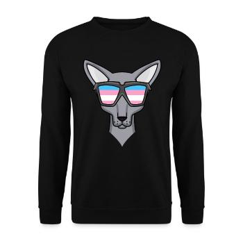 Transgender Transsexuell Sphynx Katze Geschenk - Unisex Pullover - Schwarz - Vorne - Alina (178cm) & Michal (187cm)