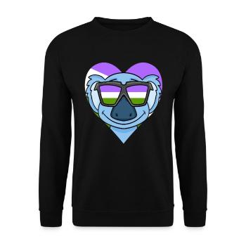 Genderqueer Koala - Sweat-shirt Unisexe - noir - Devant - Alina (178cm) & Michal (187cm)