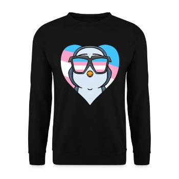 Transgender Transsexuell Pinguin Geschenk - Unisex Pullover - Schwarz - Vorne - Alina (178cm) & Michal (187cm)