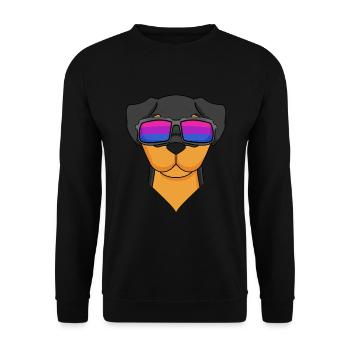 Bisexual Rottweiler Dog Gift - Unisex Sweatshirt - black - Front - Alina (178cm) & Michal (187cm)