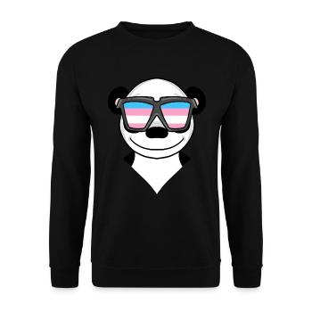 Transgender Transsexuell Panda Geschenk - Unisex Pullover - Schwarz - Vorne - Alina (178cm) & Michal (187cm)