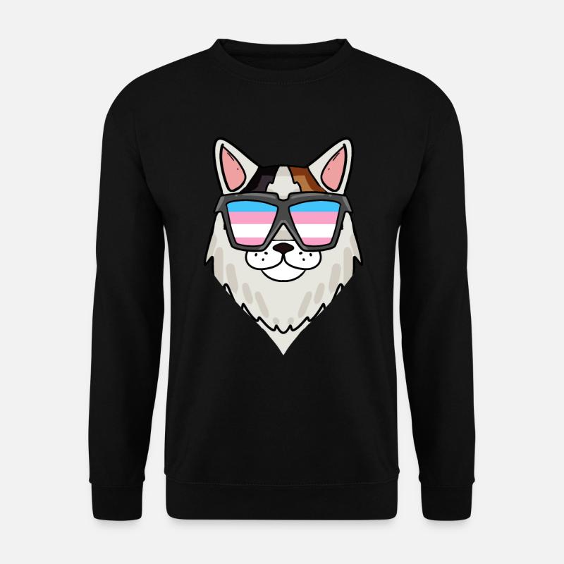 Transgender Transsexual Turkish Van Cat - Unisex Sweatshirt - black
