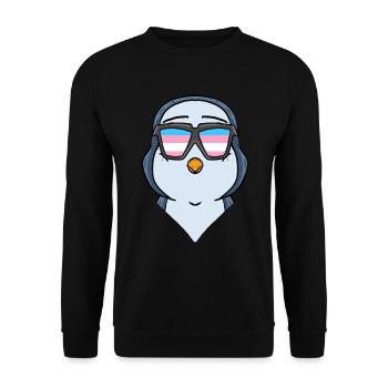 Transgender Transsexuell Pinguin Geschenk - Unisex Pullover - Schwarz - Vorne - Alina (178cm) & Michal (187cm)