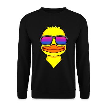 Bisexuell Ente Bisexualität Geschenk - Unisex Pullover - Schwarz - Vorne - Alina (178cm) & Michal (187cm)