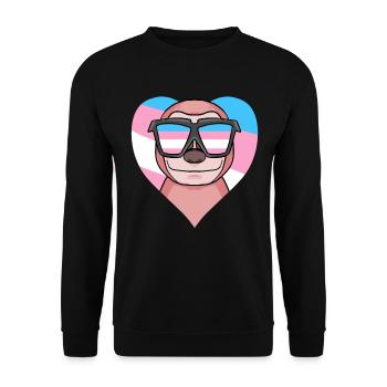 Transgender Transsexual Sloth Gift - Unisex Sweatshirt - black - Front - Alina (178cm) & Michal (187cm)