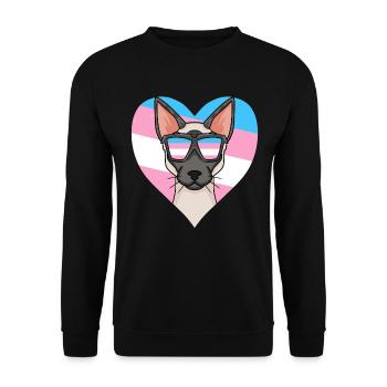 Transgender Transsexuell Siamkatze Katze Geschenk - Unisex Pullover - Schwarz - Vorne - Alina (178cm) & Michal (187cm)