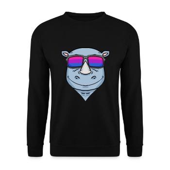 Bisexuell Nashorn Geschenk - Unisex Pullover - Schwarz - Vorne - Alina (178cm) & Michal (187cm)