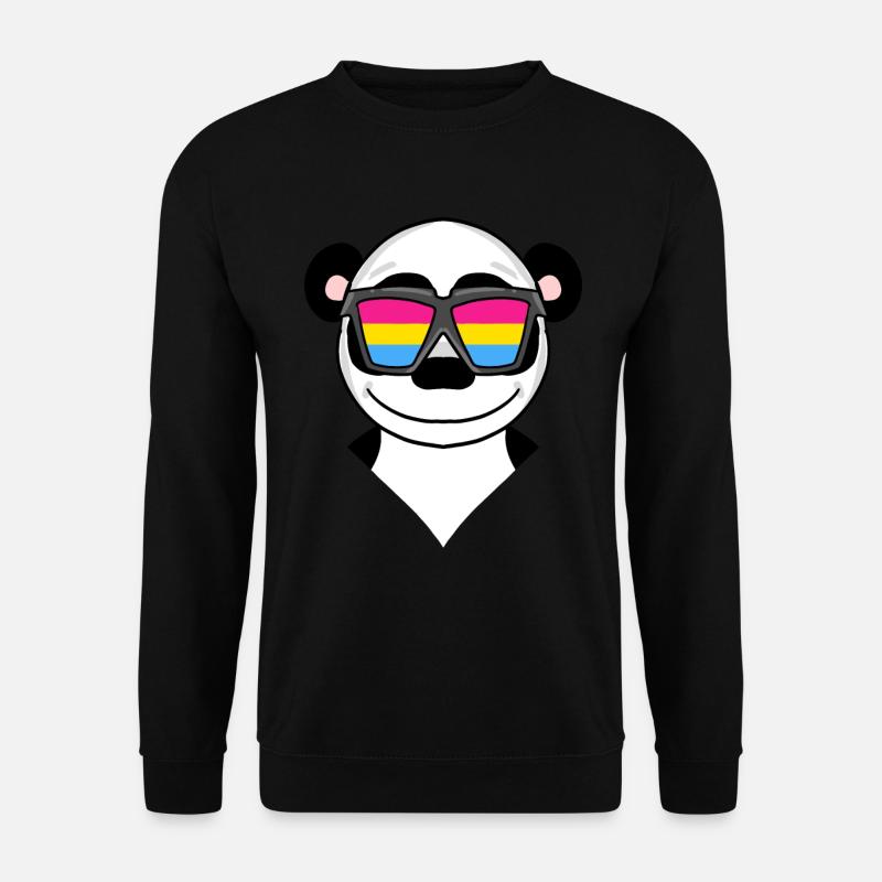 Pansexual Panda - Panda with glasses - Unisex Sweatshirt - black
